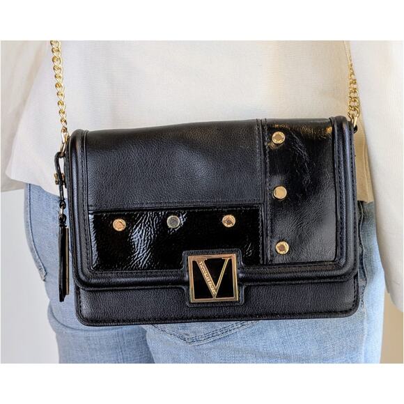 NEW Victorias Secret Crossbody Shoulder Bag Black Gold Chain Small Ltd Edition - Picture 3 of 10